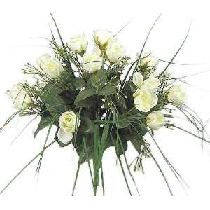 14 Silk Rose Flower Bush Wedding Bridal Bouquet   Cream f15  