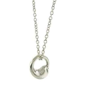   Sterling Silver Tear Drop Circle Charm Necklace ZilverZoom Jewelry