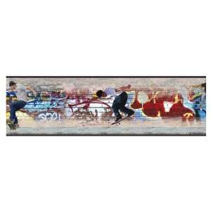  Brewster Wallcovering Skateboard Grafitti Wallpaper Border 