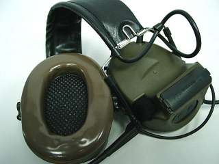 Airsoft Tactical Headset OD for ICOM PTT 2 Pin Radio  