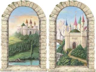 PRINCESS CASTLE CANOPY and STONE WALL Wallpaper Mural  