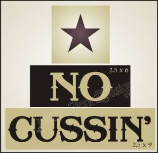 Stencil Trio No Cussin Barn Star Cowboy Western Blocks  