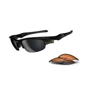  Oakley Fast Jacket Interchangeable Lens Sunglasses   Black 