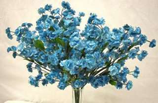 12 Babys Breath ~ TURQUOISE BLUE ~ Gypsophila Silk Wedding Flowers 