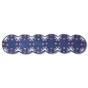  Blue Dbl Wedding Ring Country Table Runner