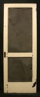   Antique Exterior Entry Pine Screen Door Chamfered Larks Tongue Windows