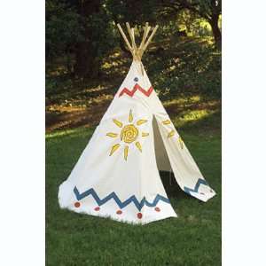  7.5 Foot Plains Hideaway Tee Pee with Paints and Brush 