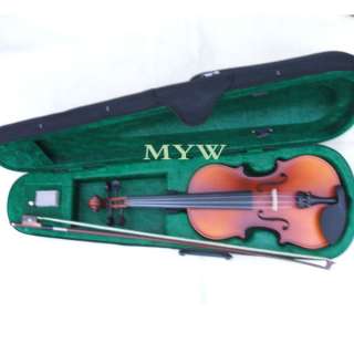full size 4/4 solid wood violin handmade bow+case+rosin  
