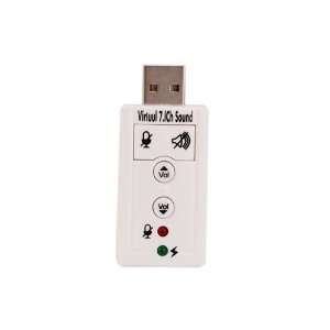  White USB 2.0 Virtual 7.1 ch To 3D Audio Sound Card 