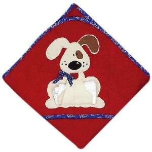  Mullins Square Puppy Hooded Red Towel with Washcloth Baby